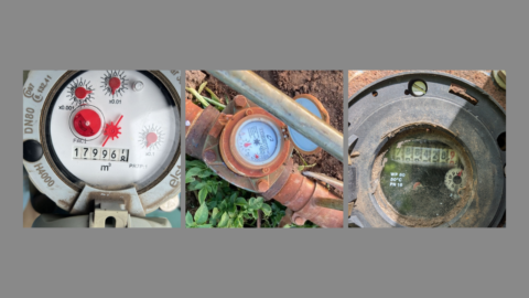 Abbildungen von Zählerständen von Wasseruhren